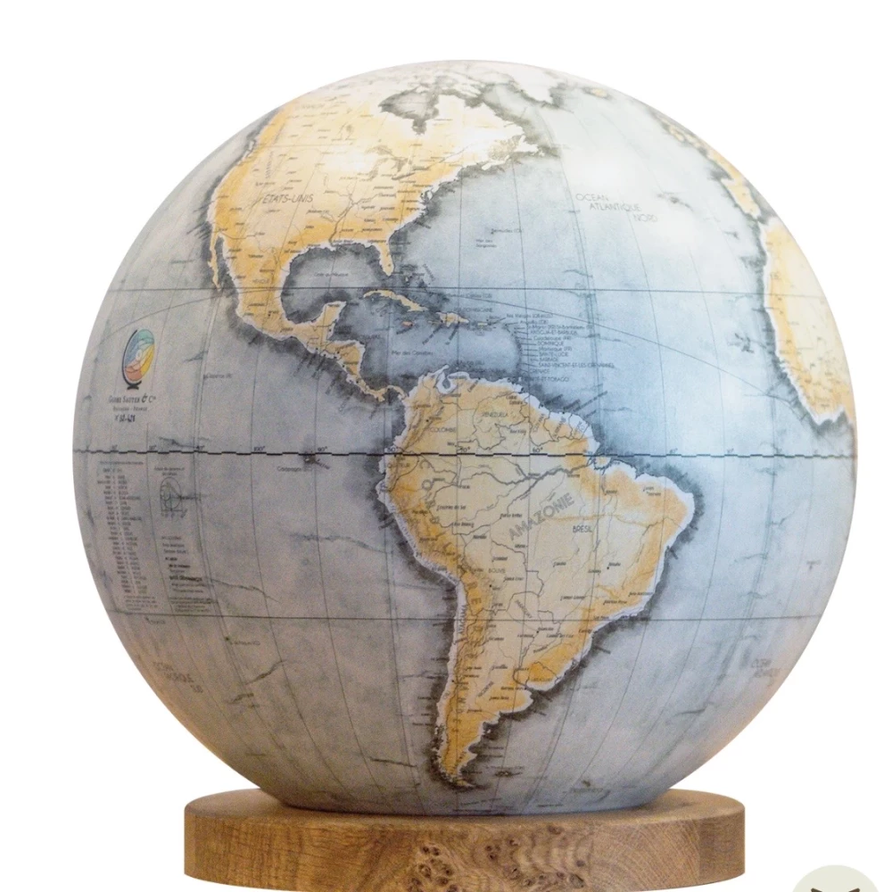 œuvre globe terrestre diam 32 couleur bagan de l'artiste GLOBE SAUTERS