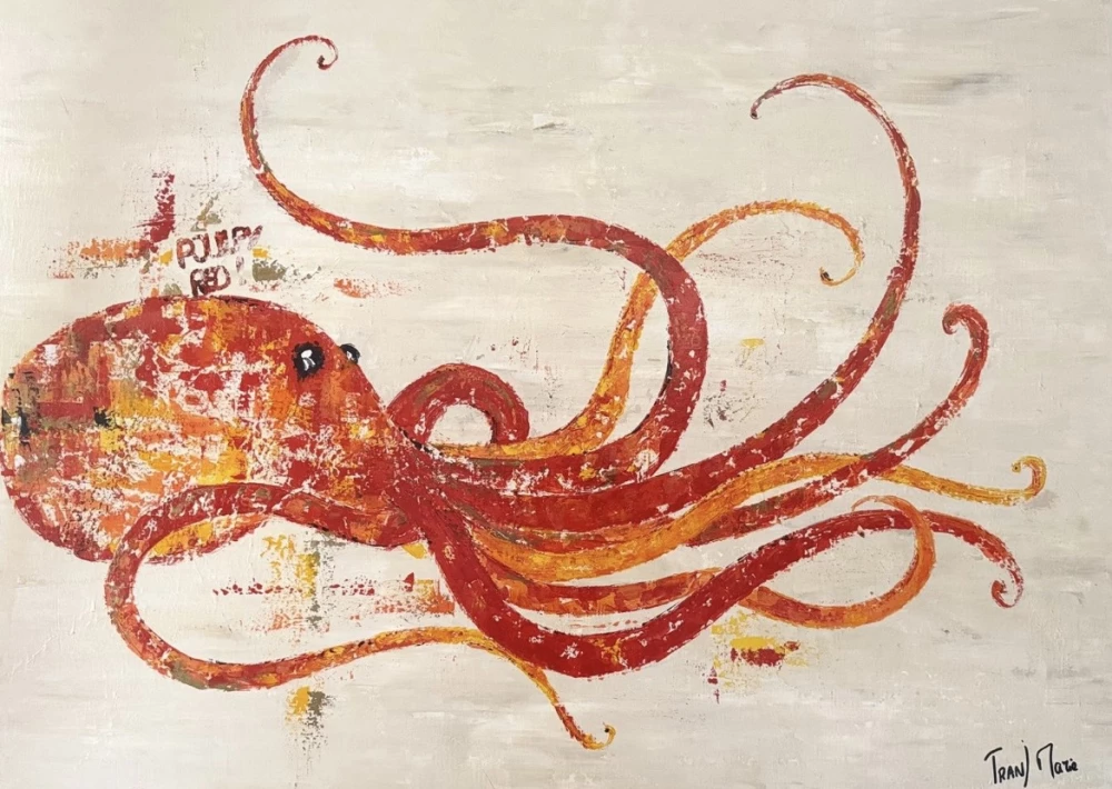œuvre poulpe red de l'artiste MARIE TRNI 