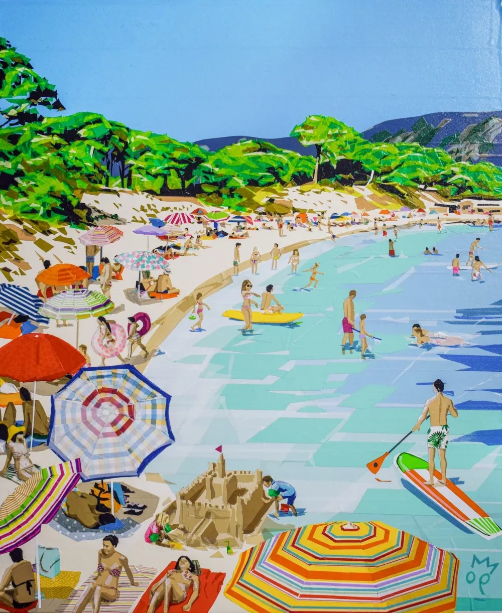 œuvre plage de palombaggia de l'artiste olivier poujol de molliens