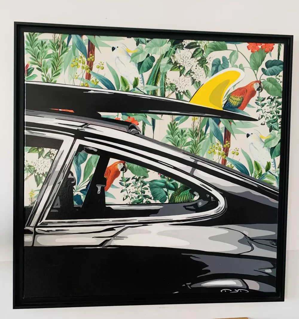 œuvre porsche perroquet de l'artiste PJD