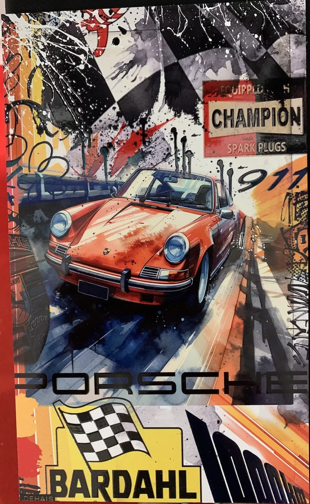 œuvre porsche bardahl de l'artiste YANN DEHAIS