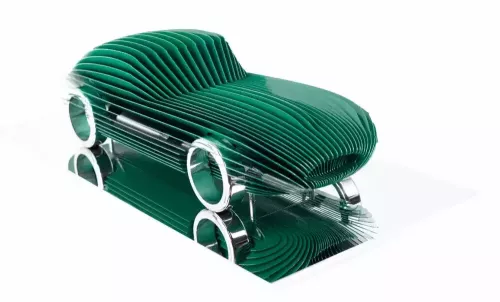 Jaguar Type E – Streamline verte - socle marbre - antoine dufilho